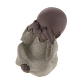 Maxbell 3x Ceramic Small Buddha Statue Monk Figurine Tea pet Decorative Ornaments
