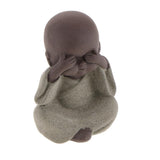 Maxbell 3x Ceramic Small Buddha Statue Monk Figurine Tea pet Decorative Ornaments