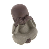 Maxbell 3x Ceramic Small Buddha Statue Monk Figurine Tea pet Decorative Ornaments