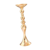 Maxbell 4pcs Long Stand Metal Candle Tea Light Holder Candlestick Flower Vase Gold-L