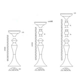 Maxbell 4pcs Long Stand Metal Candle Tea Light Holder Candlestick Flower Vase Gold-L