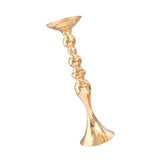 Maxbell 2pcs Long Stand Metal Candle Tea Light Holder Candlestick Flower Vase Gold-L