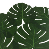 Maxbell 5x Silk Monstera Leaf Placemats for Hawaiian Jungle Beach Party Home Decor, 31x33.5cm