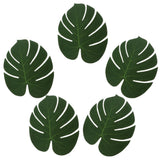 Maxbell 5x Silk Monstera Leaf Placemats for Hawaiian Jungle Beach Party Home Decor, 31x33.5cm - Aladdin Shoppers
