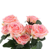 Maxbell Artificial French Rose Flower Bouquet Wedding Home Floral Decor Pink