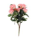 Maxbell Artificial French Rose Flower Bouquet Wedding Home Floral Decor Pink