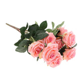 Maxbell Artificial French Rose Flower Bouquet Wedding Home Floral Decor Pink