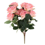 Maxbell Artificial French Rose Flower Bouquet Wedding Home Floral Decor Pink