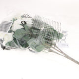Maxbell Artificial French Rose Flower Bouquet Wedding Home Floral Decor White