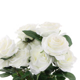 Maxbell Artificial French Rose Flower Bouquet Wedding Home Floral Decor White