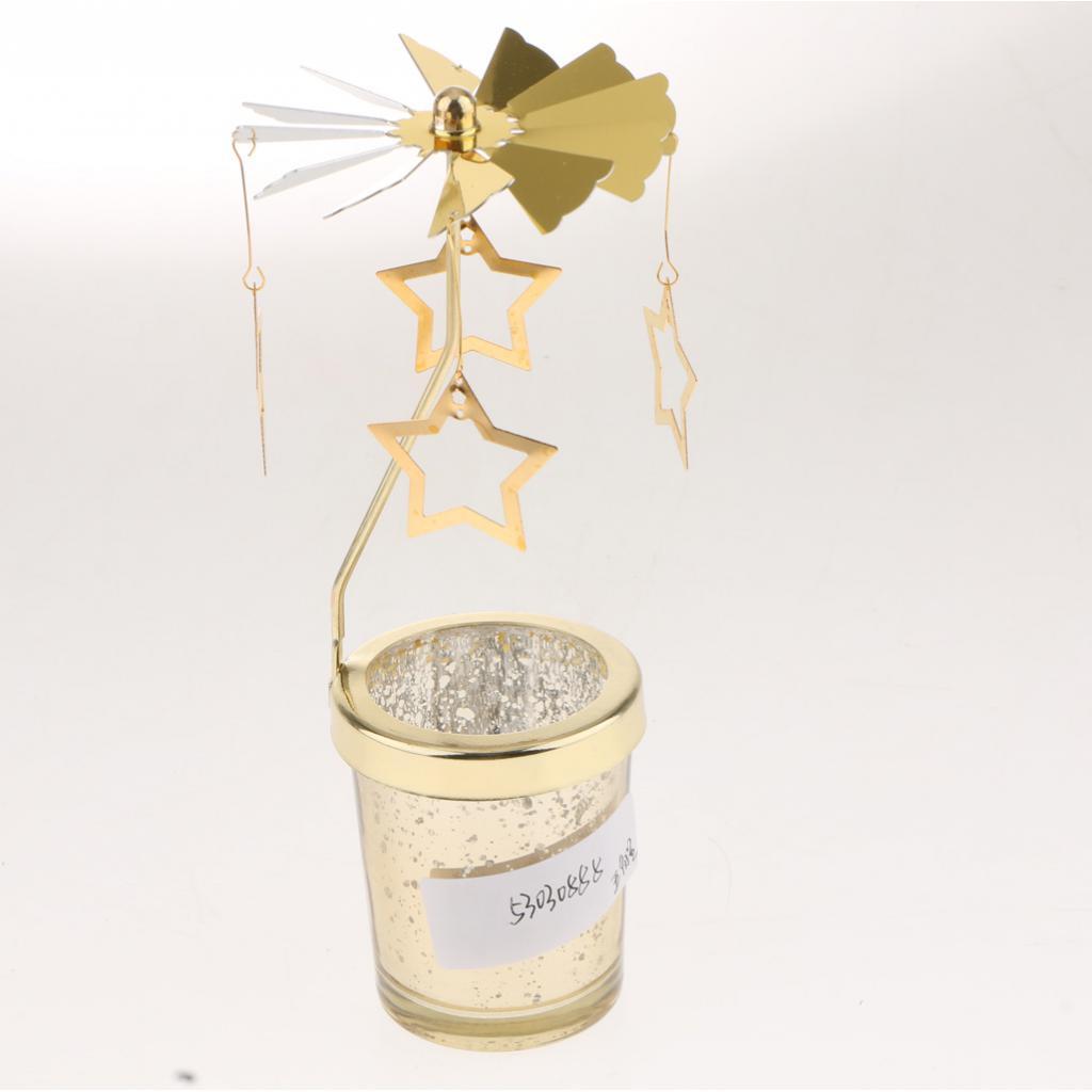 Maxbell Romantic Rotating Candle Holder Stand   Tealight Candlestick Star