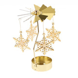 Maxbell Maxbell Christmas Decor Rotating Candle Tea Light Holder Candlestick Gold Snowflake