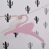 Maxbell 4x Sweet Swan Wooden Coat Clothes Hanger Baby Kids Room Nursery Decor Pink