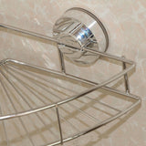 Maxbell Stainless Steel Kitchen Bathroom Shower Shelf Storage Suction Corner Basket