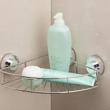 Maxbell Stainless Steel Kitchen Bathroom Shower Shelf Storage Suction Corner Basket