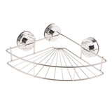 Maxbell Stainless Steel Kitchen Bathroom Shower Shelf Storage Suction Corner Basket