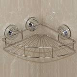 Maxbell Stainless Steel Kitchen Bathroom Shower Shelf Storage Suction Corner Basket