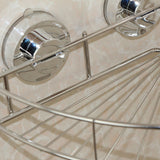 Maxbell Stainless Steel Kitchen Bathroom Shower Shelf Storage Suction Corner Basket