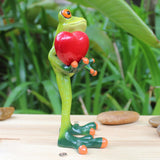 Maxbell 2x Resin 3D Craft Frog Figurine Office Desktop Decoration Collectible Gift