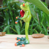 Maxbell 2x Resin 3D Craft Frog Figurine Office Desktop Decoration Collectible Gift