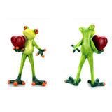 Maxbell 2x Resin 3D Craft Frog Figurine Office Desktop Decoration Collectible Gift