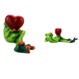Maxbell 2x Resin 3D Craft Frog Figurine Office Desktop Decoration Collectible Gift