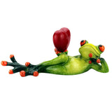 Maxbell 2x Resin 3D Craft Frog Figurine Office Desktop Decoration Collectible Gift