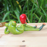 Maxbell 2x Resin 3D Craft Frog Figurine Office Desktop Decoration Collectible Gift