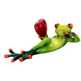 Maxbell 2x Resin 3D Craft Frog Figurine Office Desktop Decoration Collectible Gift