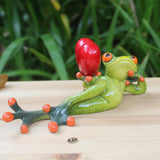 Maxbell 2x Resin 3D Craft Frog Figurine Office Desktop Decoration Collectible Gift
