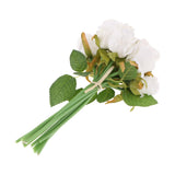 Maxbell Artificial 12 Branch Rose Flower Bush Home Decor Wedding Floral White