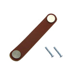 Maxbell 2x Handmade Leather Suitcase Handle Drawer Cabinet Leather Handle Pulls Knob