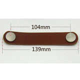 Maxbell 2x Handmade Leather Suitcase Handle Drawer Cabinet Leather Handle Pulls Knob