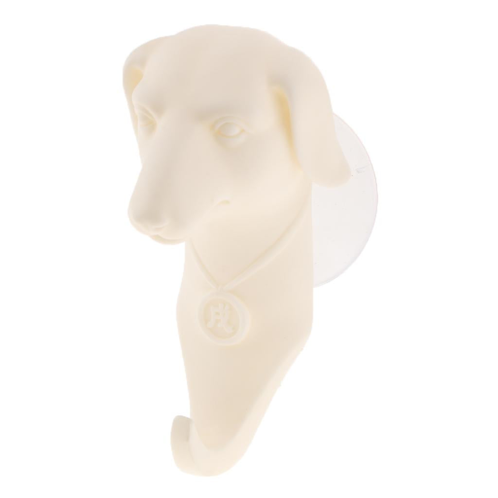 Maxbell Maxbell Animal Head Single Wall Hook Hanger Coat Hat Hook Heavy Duty White Dog