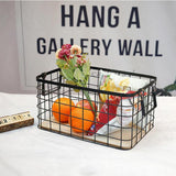 Maxbell Wrought Iron Storage Basket Snack Fruit Storage Basket with Handle Black