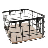 Maxbell Wrought Iron Storage Basket Snack Fruit Storage Basket with Handle Black
