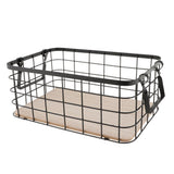 Maxbell Wrought Iron Storage Basket Snack Fruit Storage Basket with Handle Black