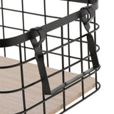 Maxbell Wrought Iron Storage Basket Snack Fruit Storage Basket with Handle Black