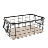 Maxbell Wrought Iron Storage Basket Snack Fruit Storage Basket with Handle Black