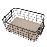 Maxbell Wrought Iron Storage Basket Snack Fruit Storage Basket with Handle Black