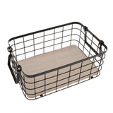 Maxbell Wrought Iron Storage Basket Snack Fruit Storage Basket with Handle Black