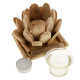 Maxbell Creative Wood Lotus Shaped Candle Holder Candlestick Tea Light Holder Decor