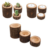 Maxbell 10x Tree Stump Wooden Candle Holder Tea Light Holder  Wedding Decor 2.5cm