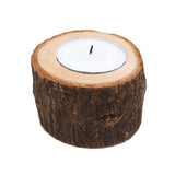 Maxbell 2pcs Tree Stump Wooden Candle Holder Tea Light Holder for Wedding Decor