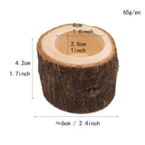 Maxbell 2pcs Tree Stump Wooden Candle Holder Tea Light Holder for Wedding Decor