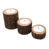 Maxbell 10x Stump Wooden Candle Holder Tea Light Holder for Wedding Decoration 7cm