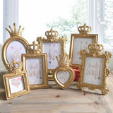 Gold Crown Resin Photo Frame Baroque Luxury Style Decor Square 3 Inch