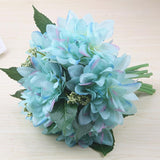 Maxbell Bride holding flowers Artificial Silk Romantic Wedding Bouquet Blue