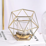 18Pcs Geometric Candle Holder Metal Pillar Candlestick Luxury Centerpieces