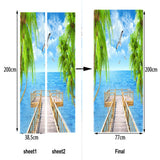 Maxbell Self Adhesive Door Wall Fridge Sticker Decal PVC 3D Art Mural DIY Decor  D